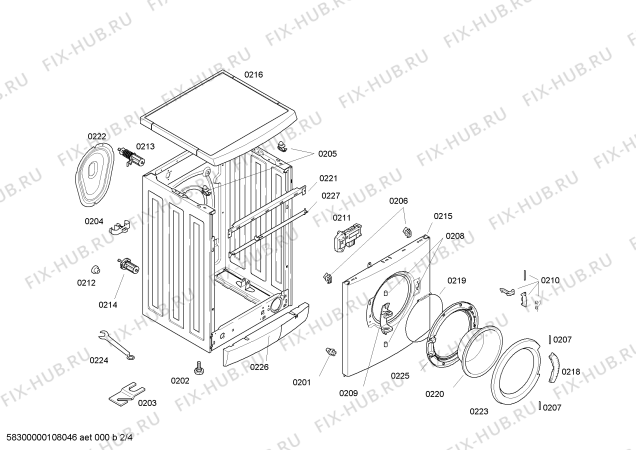 Схема №3 WFL242YNL Maxx Young Generation 1200 с изображением Ручка для стиральной машины Bosch 00496317