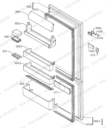 Взрыв-схема холодильника Zanussi ZR220/100NH - Схема узла Door 003