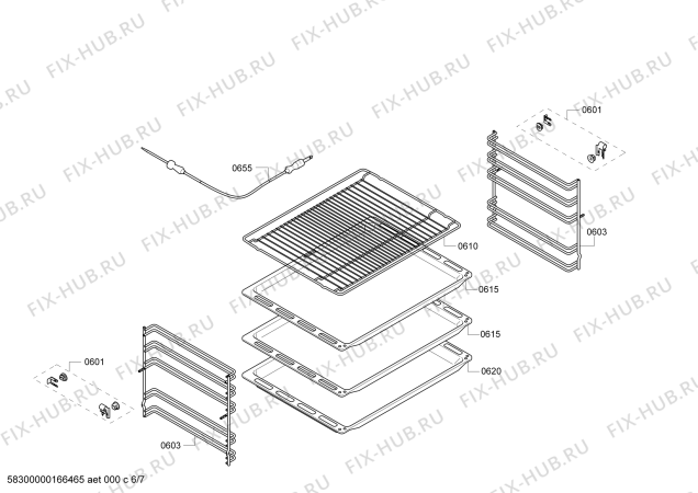 Взрыв-схема плиты (духовки) Siemens HC858543U - Схема узла 06