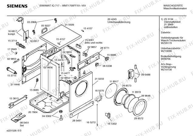 Схема №5 WM71700FF SIWAMAT IQ 717 с изображением Ручка для стиральной машины Siemens 00267509