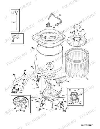 Взрыв-схема стиральной машины Kelvinator MHE10BZEMW - Схема узла Functional parts