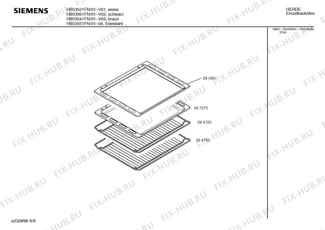 Схема №4 HB53551FN с изображением Инструкция по эксплуатации для духового шкафа Siemens 00522799