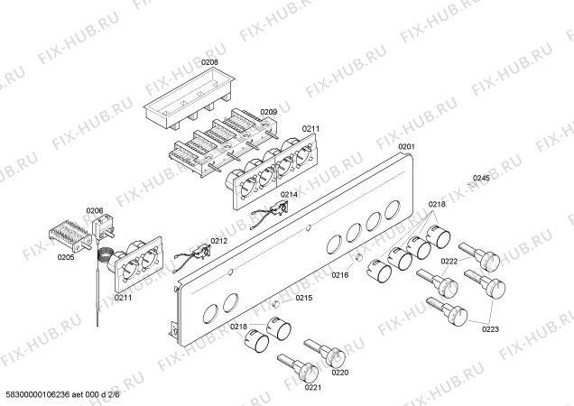 Схема №4 CH21850 с изображением Переключатель для плиты (духовки) Bosch 00644975