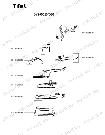 Схема №1 DV9000J0/D80 с изображением Ручка для электропарогенератора Seb CS-00145705
