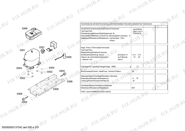 Взрыв-схема холодильника Bosch KGV36Y40 - Схема узла 03