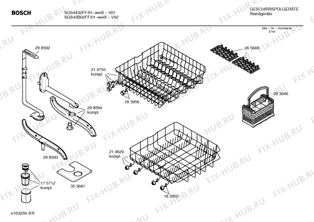 Схема №6 SGI53A36EU с изображением Инструкция по установке и эксплуатации для посудомойки Bosch 00529159