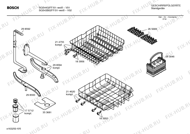 Схема №6 3VI422BB VI422 с изображением Панель для посудомоечной машины Bosch 00363035