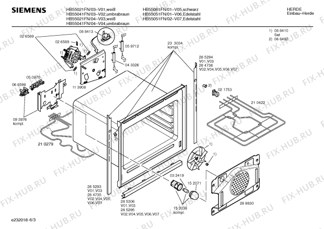 Схема №3 HB55021FN с изображением Инструкция по эксплуатации для электропечи Siemens 00519646