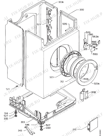 Взрыв-схема стиральной машины Privileg 030005 3 - Схема узла Cabinet + armatures
