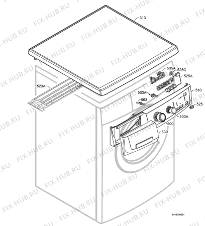 Взрыв-схема стиральной машины Rex Electrolux RWF8176W - Схема узла Command panel 037