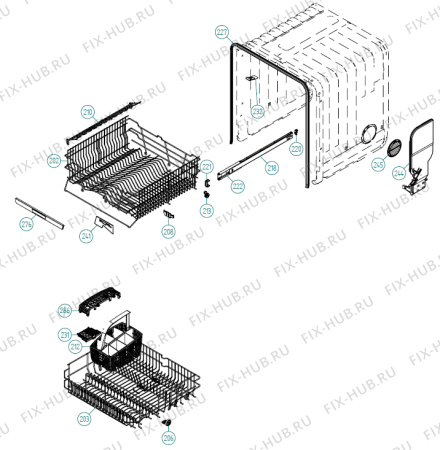 Взрыв-схема посудомоечной машины Gorenje D5132 XL DK   -White Bi Soft (900001427, DW70.5) - Схема узла 02