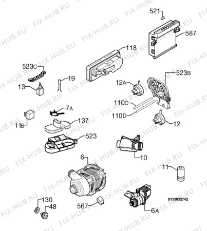 Взрыв-схема посудомоечной машины Zanussi ZDT310 - Схема узла Electrical equipment 268