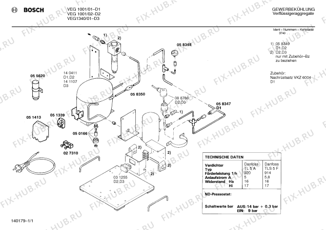 Схема №1 VEG1001 с изображением Манометер для холодильника Bosch 00058348