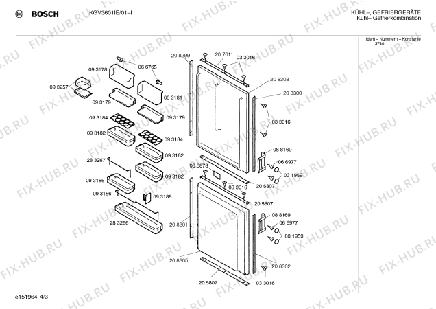 Схема №2 KGV3601IE с изображением Дверь для холодильника Bosch 00208303