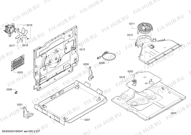 Взрыв-схема плиты (духовки) Bosch HCE748353U - Схема узла 02