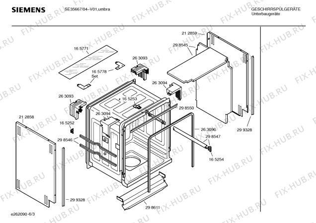 Взрыв-схема посудомоечной машины Siemens SE35667 Extraklasse - Схема узла 03
