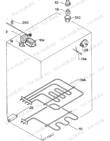 Взрыв-схема плиты (духовки) Zanussi Z66XES - Схема узла Electrical equipment 268