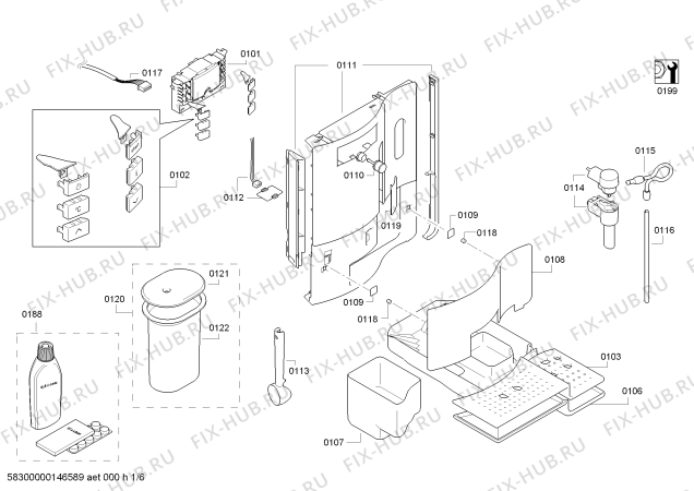 Схема №3 CMP250110C с изображением Измельчитель для кофемейкера Siemens 00650664
