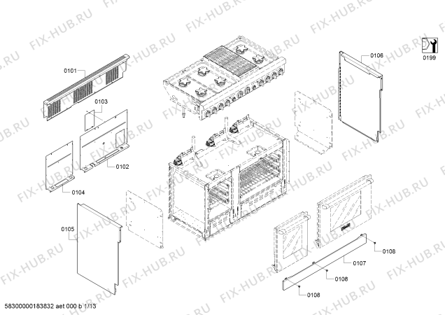 Схема №5 PRD486NLHC с изображением Панель управления для плиты (духовки) Bosch 00713793