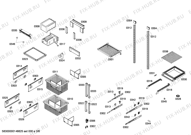Схема №3 FID18MIEL1 F 1471 SF с изображением Набор деталей для холодильника Bosch 00676850