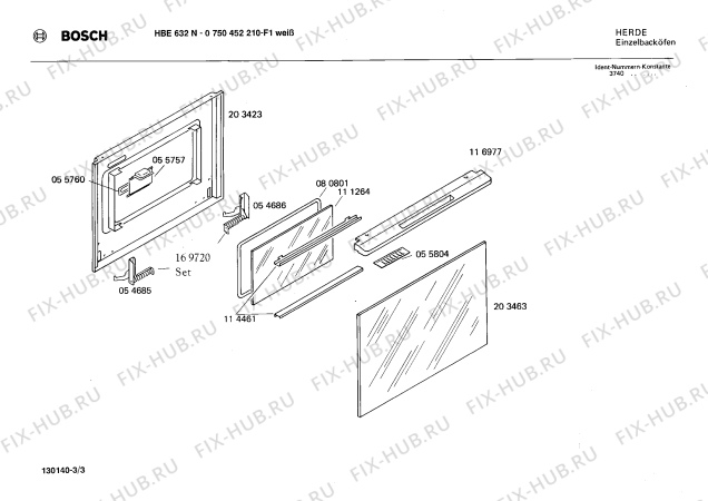 Взрыв-схема плиты (духовки) Bosch 0750452210 HBE632N - Схема узла 03