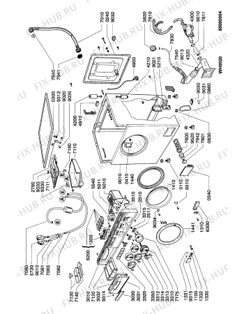 Схема №1 AWL 645 с изображением Рукоятка для стиралки Whirlpool 481949878259