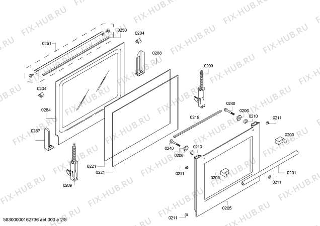 Взрыв-схема плиты (духовки) Bosch HBA64B152F H.BO.PY.L3D.IN.GLASS.B1/.X.E3_COT/ - Схема узла 02