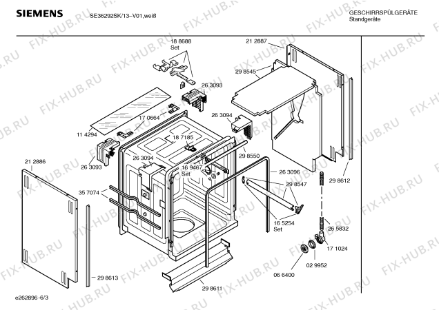 Взрыв-схема посудомоечной машины Siemens SE36292SK - Схема узла 03