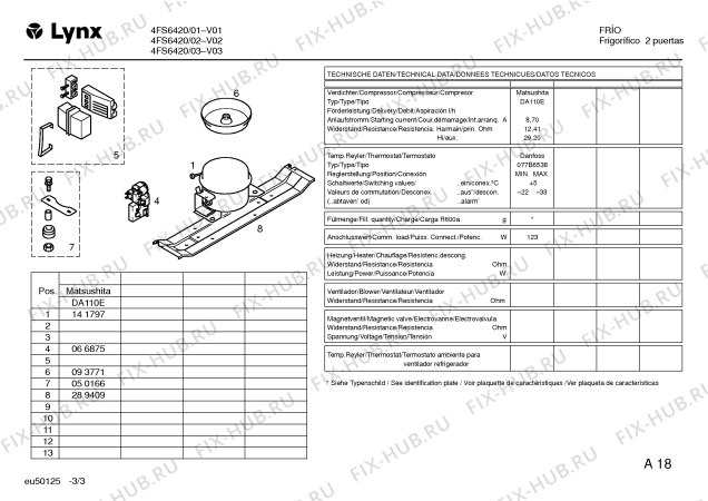 Взрыв-схема холодильника Lynx 4FS6420 - Схема узла 03