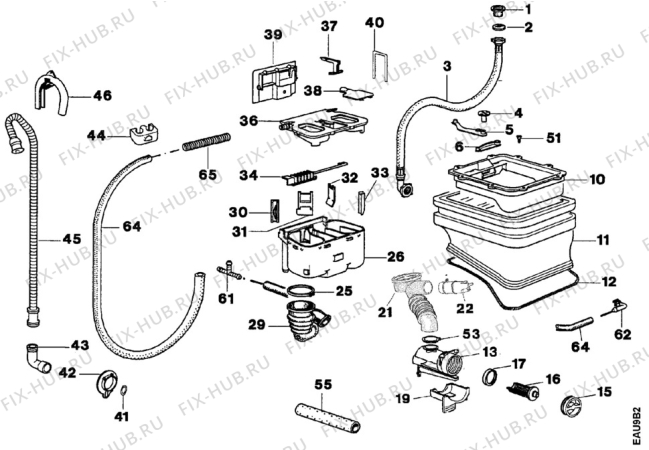 Взрыв-схема стиральной машины Electrolux EW713T - Схема узла W30 Water details  D