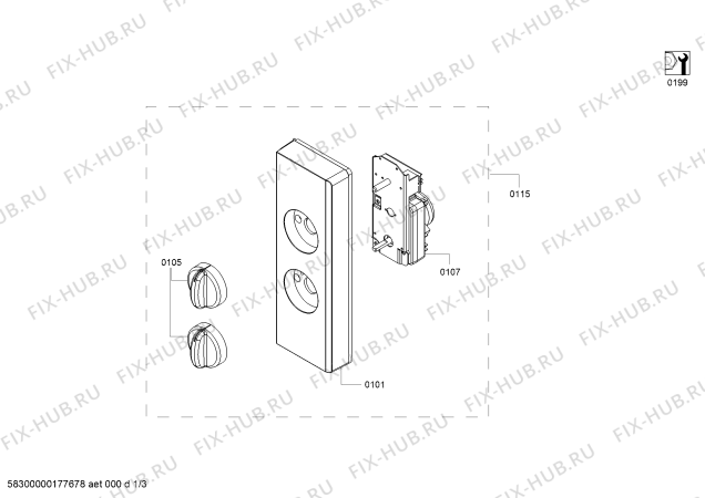 Схема №3 ZMW1000W с изображением Дверь для свч печи Zelmer 11001791