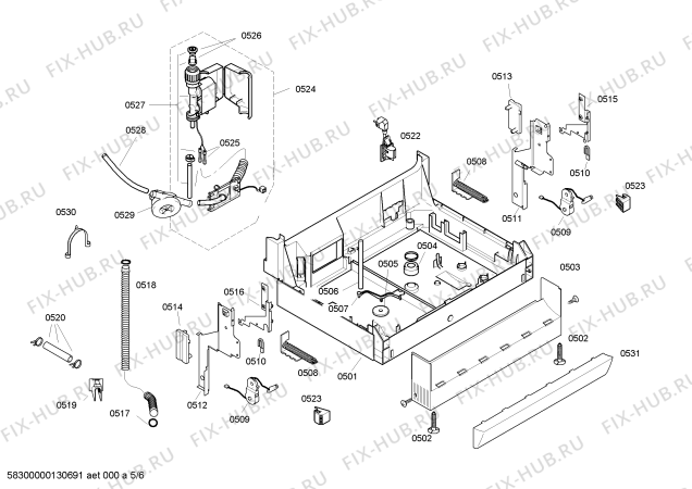 Схема №4 SE25E264EU с изображением Столешница для посудомоечной машины Siemens 00478674