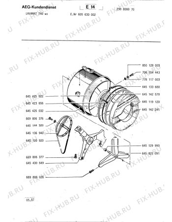 Схема №6 LAV740 WS с изображением Запчасть для стиральной машины Aeg 8996451468715