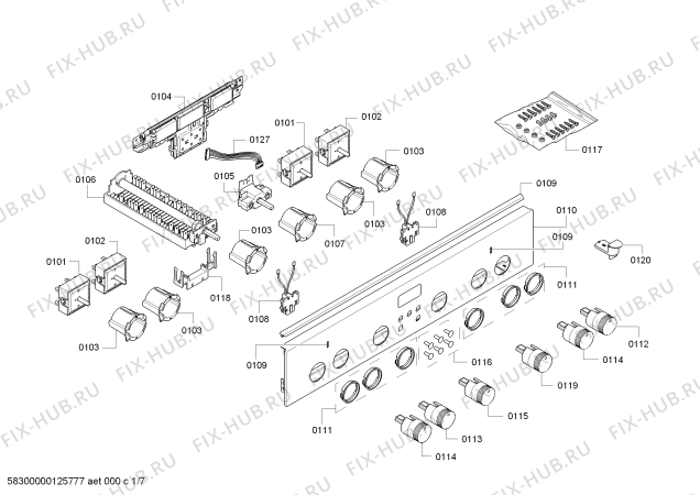 Схема №4 HL454240 с изображением Панель управления для духового шкафа Siemens 00448823