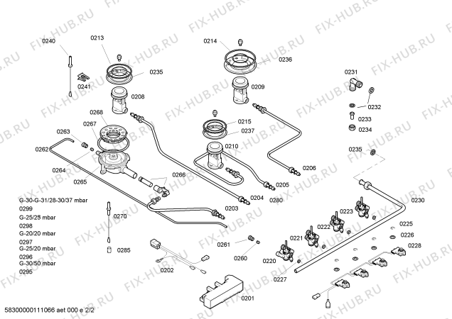 Взрыв-схема плиты (духовки) Bosch PGF775K01N - Схема узла 02