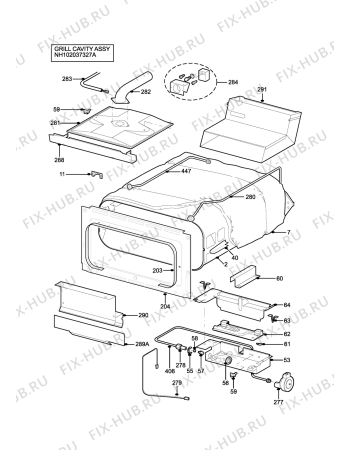 Взрыв-схема плиты (духовки) Parkinson Cowan RG60DLWN - Схема узла H10 Grill cavity assy