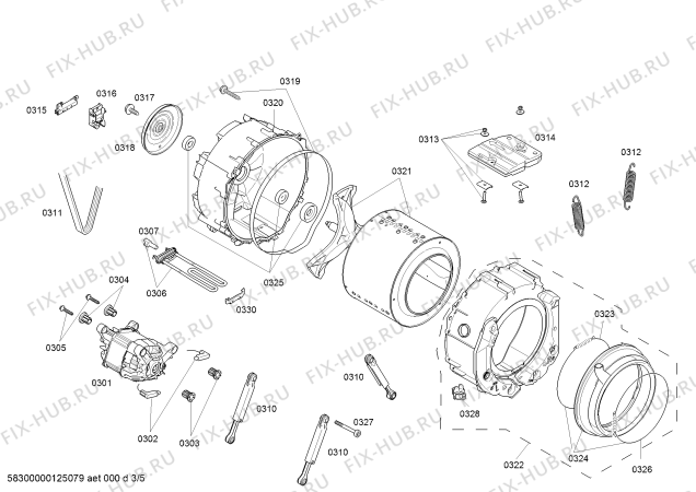 Схема №3 WM14S7P0 S14.7P с изображением Силовой модуль для стиралки Siemens 00664785