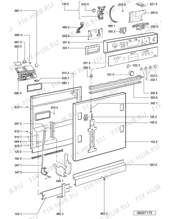 Взрыв-схема посудомоечной машины Bauknecht GSIP 90 POWER IN - Схема узла