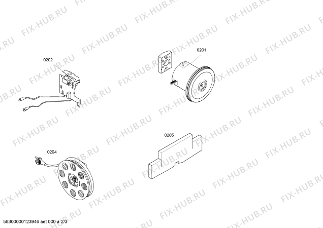 Взрыв-схема пылесоса Siemens VS04G2001 SIEMENS rapid 2000W - Схема узла 02