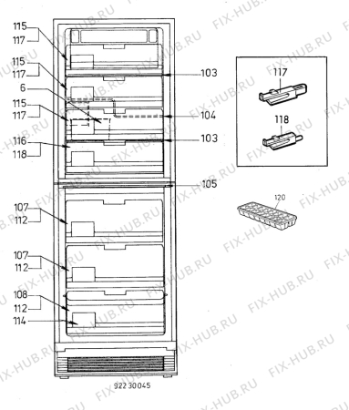 Взрыв-схема холодильника Electrolux TF1107A - Схема узла C10 Interior