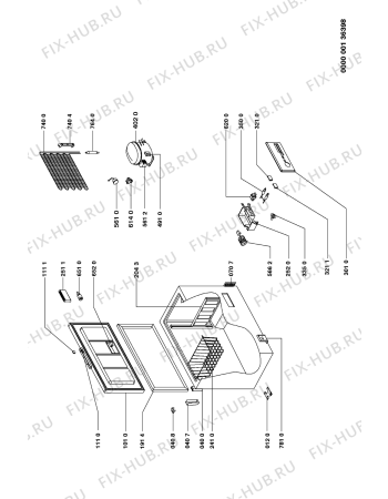 Схема №1 AFE 957/G с изображением Ручка двери для холодильника Whirlpool 481949878457