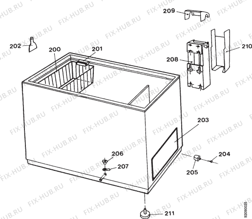 Взрыв-схема холодильника Electrolux EC2703N - Схема узла Section 1