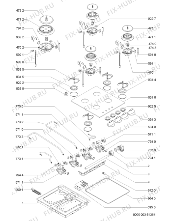 Схема №1 AKM401/NB/01 с изображением Поверхность для духового шкафа Whirlpool 481245068245
