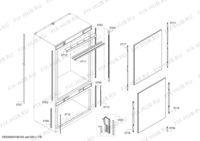 Схема №6 RB472301 Gaggenau с изображением Контейнер для овощей для холодильной камеры Bosch 00772493