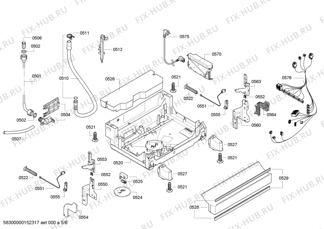 Схема №4 3VS303IA с изображением Корзина для посуды для электропосудомоечной машины Bosch 00770574