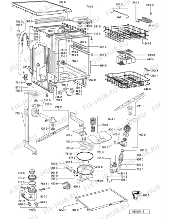 Схема №1 ADP 4510 WH с изображением Панель для электропосудомоечной машины Whirlpool 481245373266