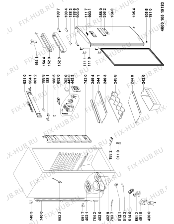 Схема №2 WME1899 DFC W с изображением Дверь для холодильника Whirlpool 481010493829