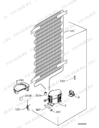Взрыв-схема холодильника Juno Electrolux JDZ9468 - Схема узла Cooling system 017