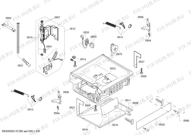 Взрыв-схема посудомоечной машины Bosch SGU56E02SK - Схема узла 05
