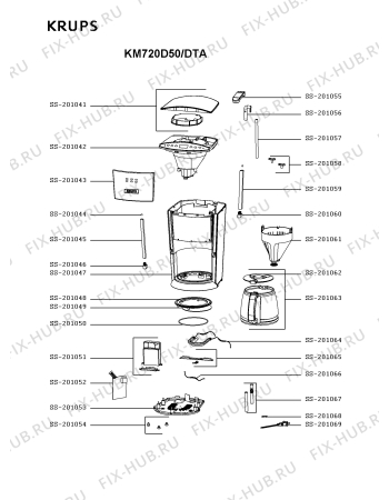 Схема №1 KM720D50/DTA с изображением Держатель фильтра для кофеварки (кофемашины) Krups SS-201048